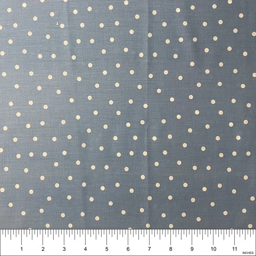 Joann Stores White Polka Dots on Slate Blue Cotton Fabric Sew | by the half-yard - Image 1 of 1