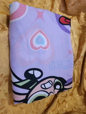Vintage Y2K Powerpuff Girls Cartoon Network 2000 Twin Sheet Flat sheet Only Used Foto 1 de 2