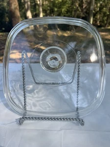 Vintage C-19 Pyrex A-12-C Sq Clear Glass Domed Replacement Lid Casserole Dish - Picture 1 of 10