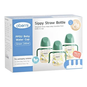 Oberni PPSU No Spill Sippy cups,Weighted Straw Toddler Water Bottle with Hand... - Picture 1 of 9