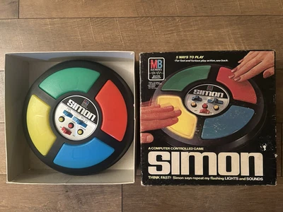 Juego de memoria electrónica vintage Simon juguete 1978 caja instrucciones Milton Bradley Foto 1 de 2
