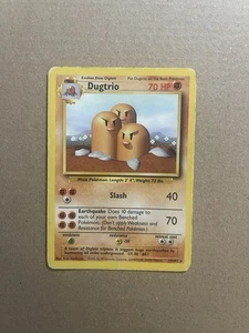 Dugtrio 19/102 No Holo Raro Conjunto Base Ilimitado 1999 WOTC Tarjeta Pokémon MP - Imagen 1 de 4