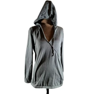 REI women’s gray fleece V-neck hoodie pullover, long sleeve lightweight soft Sm - Picture 1 of 8
