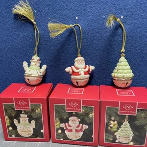 Lenox Jingle Bell Ornament, 3er Set Weihnachtsbaum Schneemann - Bild 1 von 8