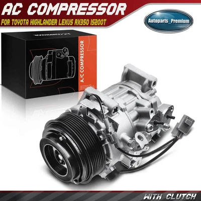 A/C Compressor with Clutch for Toyota Highlander 14-16 Lexus RX350 IS200t GS300 - Изображение 1 из 4