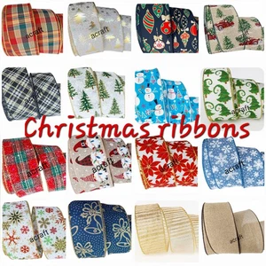 10 meters Christmas Ribbons 63mm Width Gift Wrapping, Craft & Decoration Ribbon - Picture 1 of 34