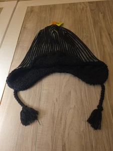 All In Motion Boys Beanie Hat Black Gray Striped One Size Fits Most New With Tag - Picture 1 of 2