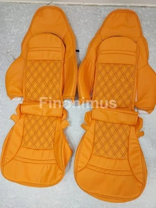 Best fit for Chevy Corvette C5 Sports Custom seat cover Synthetic Leather Orange - Picture 1 of 6