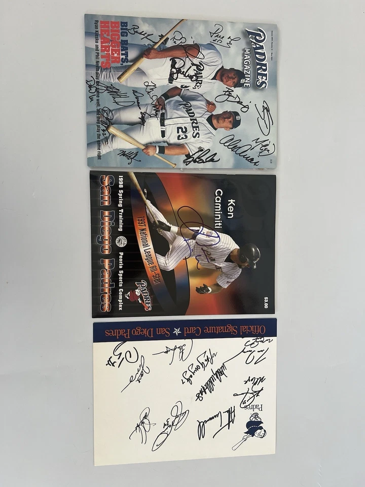 Lot of 3 Autographed Padres Magazines Signed Official Signature Card Authentic - Image 1 of 4