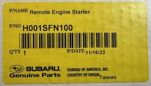 OEM GENUINE 2024 Subaru Crosstrek Remote Engine Starter Key Fob H001SFN100 - Picture 1 of 1