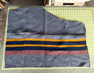 Pendleton Wool Camp Blanket weight striped Fabric Remnant 30x36 F108 - Picture 1 of 7