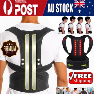 Posture Corrector Lumbar Brace Pain Relief Full Back Support Shoulder Brace Belt - Picture 1 of 19