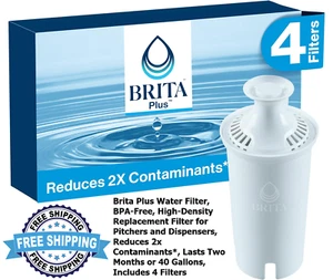 4 Stück Brita Plus BPA-freier hochdichter Wasserfilter für Krüge & Spender - Bild 1 von 15