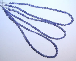 edelsteine24   Tansanit Edelsteinstrang polierte Olivenform Transparent! Tanz-b8 - Bild 1 von 8