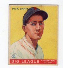 1933 V353 World Wide Gum  Baseball Card Dick Bartell Philadelphia Phillies