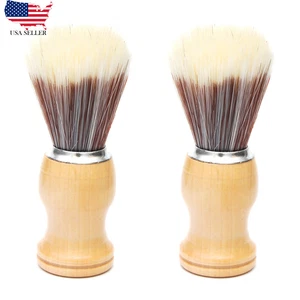 Cepillo de afeitar para hombre peluquero perfecto con mango de madera cerdas 1-2 piezas - Imagen 1 de 9