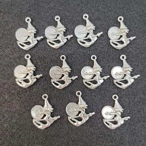 Lot of 11 Metal Witch Flying on Broomstick with Moon Charms  (Ref #5) - Picture 1 of 6