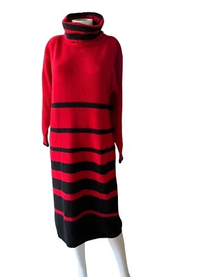 Fluffy Lambswool Sweater Dress Vtg  Liz C Angora  Sz Medium Knit Grandmas Dress - Image 1 of 4