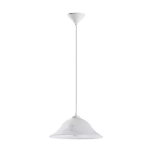 Pendant Ceiling Light Colour White Shade White Glass Alabaster Bulb E27 1x60W - Picture 1 of 2