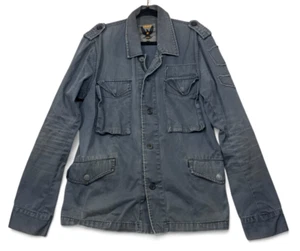 Tripp NYC Military Jacket Mens L Gray Y2K Utility Cargo Punk Grunge Goth Metal - Picture 1 of 11