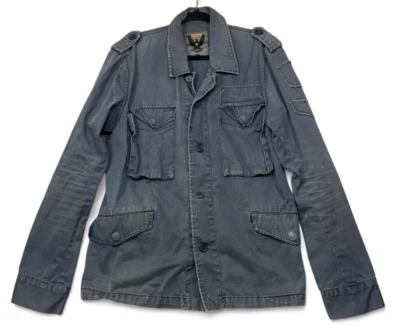 Tripp NYC Military Jacket Mens L Gray Y2K Utility Cargo Punk Grunge Goth Metal - Image 1 of 4