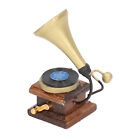 Dollhouse Phonograph 1/12 Mini Compact Dollhouse Vintage Gramophone With Record