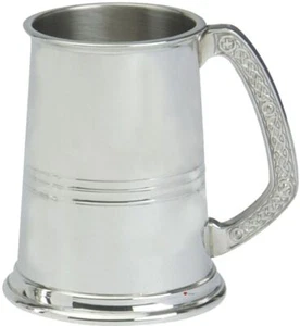 Jarra de peltre para hombre 1pt diseño celta mango grabable regalo ideal - Imagen 1 de 2
