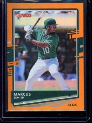 2020 Donruss Baseball Orange #92 Marcus Semien - Oakland Athletics - Image 1 of 2
