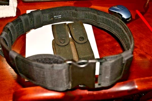 Python Black Tactical Nylon Gun Belt 1.5" with double high cap Mag Pouch - Picture 1 of 5