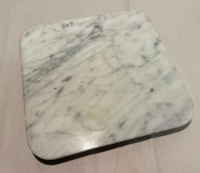 Atapco Italian Carrara Marble 12” x 12" Square Lazy Susan Made in Italy - Image 1 of 4