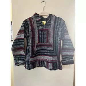 Iguana Jack Baja Hoodie Hooded Pullover Drug Rug Surfer Size S Small Red Black - Picture 1 of 6