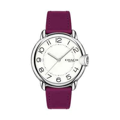 Coach 14503610 Arden White Dial Purple Leather Strap Women's 36mm Watch - Image 1 of 4