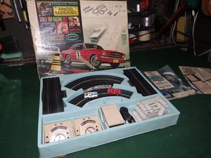 Vintage Aurora Model Motoring AFX Mustang Thunderjet 500 Slotcar Set 2 Autos - Bild 1 von 24