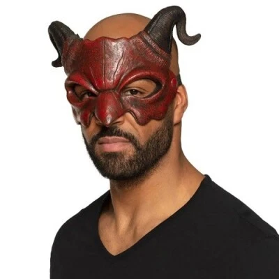 Demon Foam Half Face Mask Halloween Party Devil Soft Fancy Dress Adult Masks New - Image 1 of 3