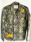 Scotch Soda Field Jacket Mens Small Green Tropical Embroidery Army Cotton Blazer