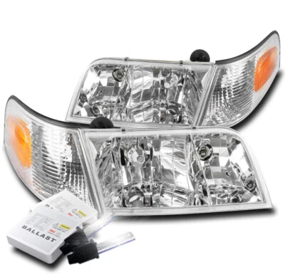 PARA FORD CROWN VICTORIA 98-11 REPUESTO FARO CROMADO + LÁMPARA ESQUINA CON 6K HID Foto 1 de 4