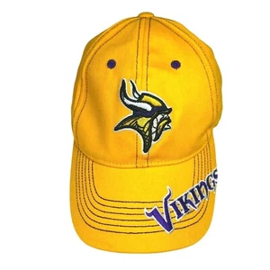 NFL Team Apparel MINNESOTA VIKINGS Football Cap Yellow Adjustable Hat - One Size - Picture 1 of 6