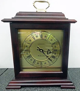 LINDEN MAHOGANY FINISH BRACKET CLOCK WITH WESTMINSTER CHIMES - Picture 1 of 1