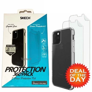 Skech iPhone 11 Pro MAX 360 Protection Clear Case & Tempered Glass Protector - Picture 1 of 4