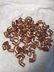 Lot ~50~ 1/2” Inch Copper Sweat 90 Degree Street Elbow NIBCO New - Picture 1 of 3