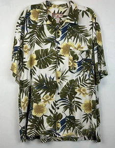 Hawaiian Shirt Mens XL Caribbean Joe Island Supply Rayon Flowers Palm Trees - Picture 1 of 10