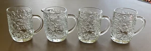 Princess House Fantasia Clear Glass Crystal Coffee Mugs Cups #516, 9oz, Set of 4 - Picture 1 of 18