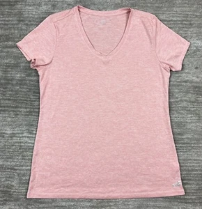 BCG Shirt Womens Large Pink Vneck Pullover Short Sleeve Running - Picture 1 of 10
