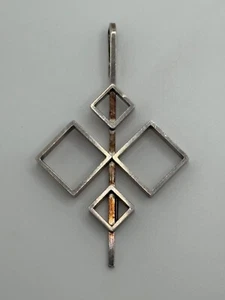 Vintage Niels Erik NE From Signed Sterling Silver Denmark Modernist MCM Pendant - Picture 1 of 12