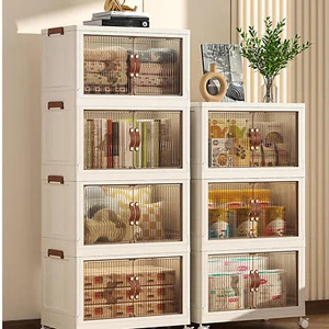 3/5 Stackable Storage Bins Closet Organizer Plastic Container Box With Wheels - Picture 1 of 14