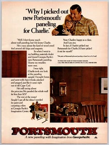 1973 PRINT AD Portsmouth Plywood Paneling Georgia Pacific Ships Seaports - Picture 1 of 1
