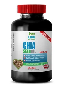 Linolenic Supplement - Chia Seed Oil 2000mg - Lose Weight Quick Capsules 1B - Picture 1 of 6