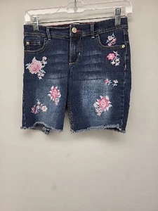 Jordache Girls Shorts Blue 12 Youth Denim Stretch Bermuda Cutt-Offs Casual  - Picture 1 of 16