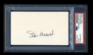 STAN MUSIAL SIGNED MINT INDEX CARD PSA/DNA HOF AUTOGRAPHED CARDINALS WSC MVP - Picture 1 of 1