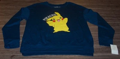 WOMEN'S TEEN Nintendo POKEMON PIKACHU Crew Sweatshirt LARGE NEW w/ TAG - Image 1 of 3